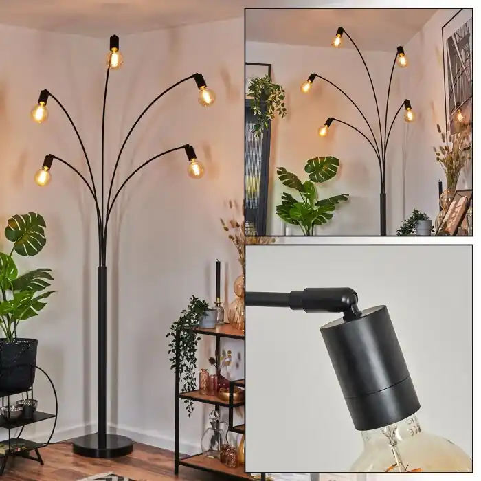 Korting Codecreo Staande lamp Zwart, 5-lichts