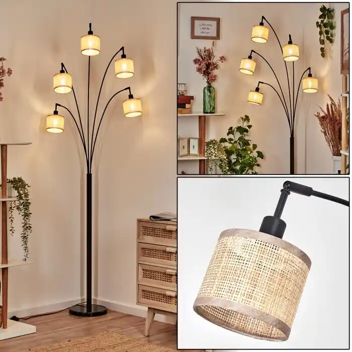 Lage Kosten Sabadim Staande lamp Zwart, 5-lichts