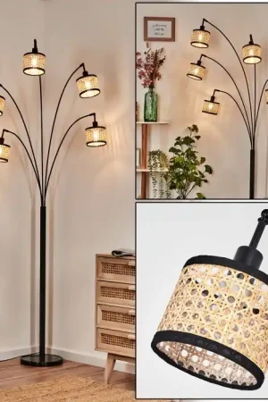 Weekendaanbieding Ramila Staande lamp Zwart, 5-lichts