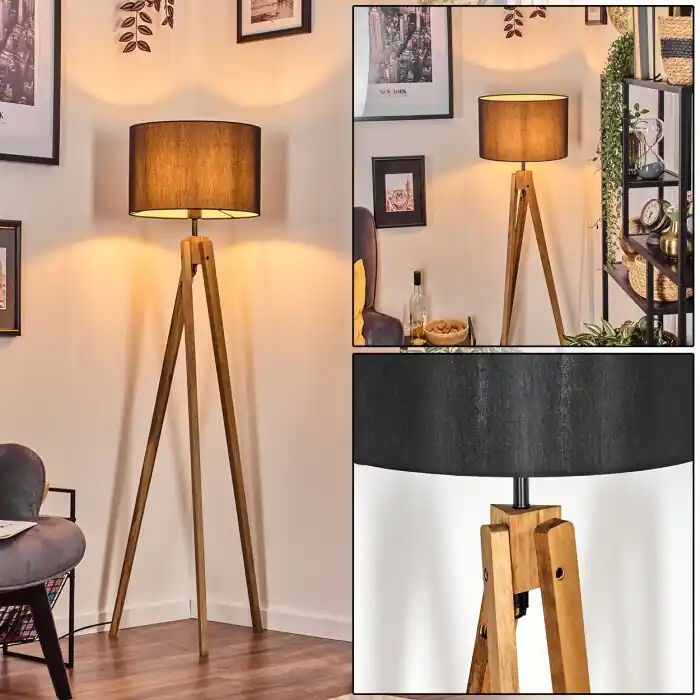 Betrouwbaar Soungou Staande lamp Natuurlijke kleuren, Zwart, 1-licht