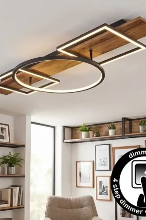 Weekendaanbieding Pompu Plafondlamp LED Bruin, houtlook, Zwart, 1-licht