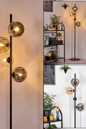Weekendaanbieding Ripoll Staande lamp Amber, Duidelijk, Rookkleurig, 4-lichts