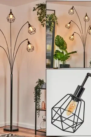 Yaak Staande lamp Chroom, Zwart, 5-lichts Beste Prijs