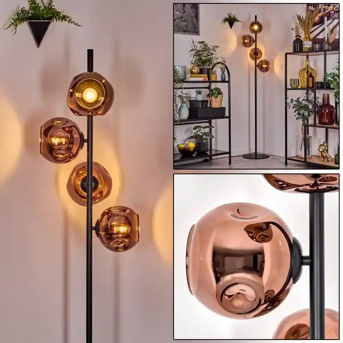 Ripoll Staande lamp Koperkleurig, 4-lichts Seizoensaanbieding