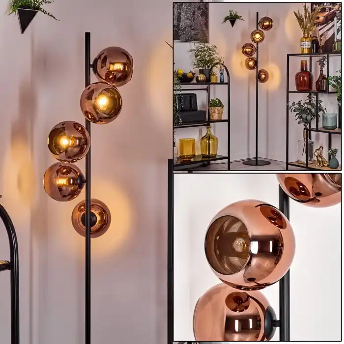 Koyoto Staande lamp 31 cm Koperkleurig, 5-lichts Nieuw
