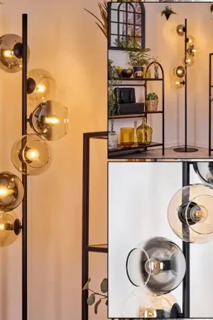 Weekendaanbieding Koyoto Staande lamp Amber, Duidelijk, Rookkleurig, 6-lichts