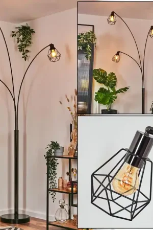 Yaak Staande lamp Chroom, Zwart, 3-lichts Favoriet