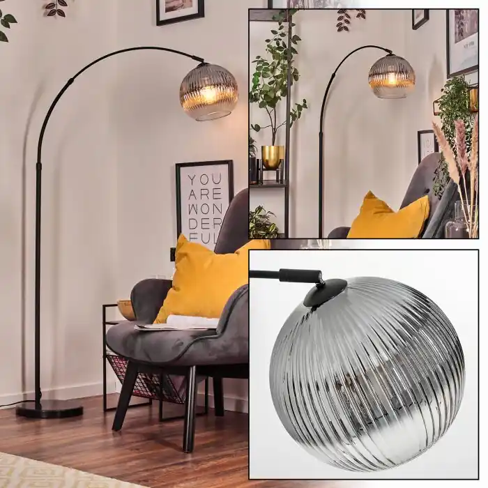 Koyoto Staande lamp, Booglampen Zwart, 1-licht Direct Verzonden