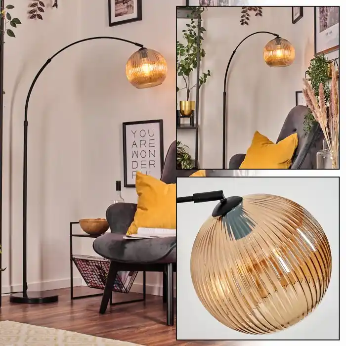 Koyoto Staande lamp, Booglampen Zwart, 1-licht Hete Deal