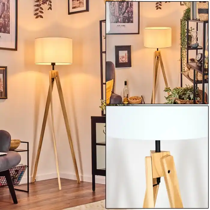 Laatste Kans Soungou Staande lamp Natuurlijke kleuren, Zwart, 1-licht
