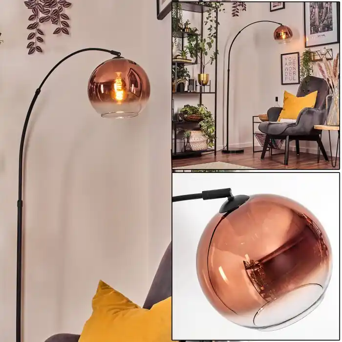 Koyoto Staande lamp, Booglampen Zwart, 1-licht Lage Kosten