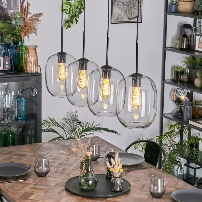 Apedo Hanglamp, Hanglamp Duidelijk, 4-lichts Beperkt Aanbod
