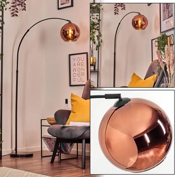 Alleen Vandaag Koyoto Staande lamp, Booglampen Zwart, 1-licht