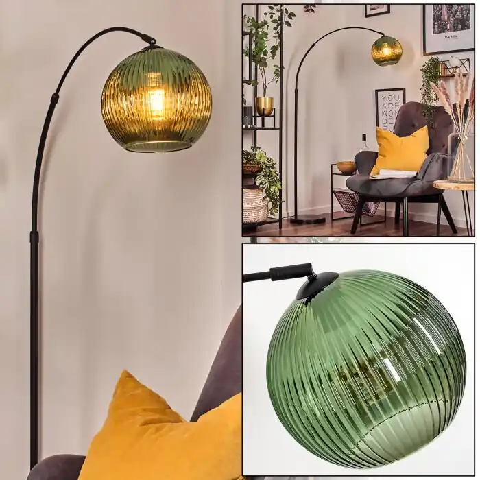 Veilige Betaling Koyoto Staande lamp, Booglampen Zwart, 1-licht