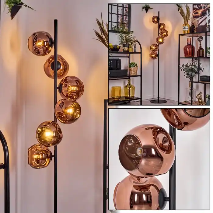 Ripoll Staande lamp Koperkleurig, 6-lichts Hete Deal
