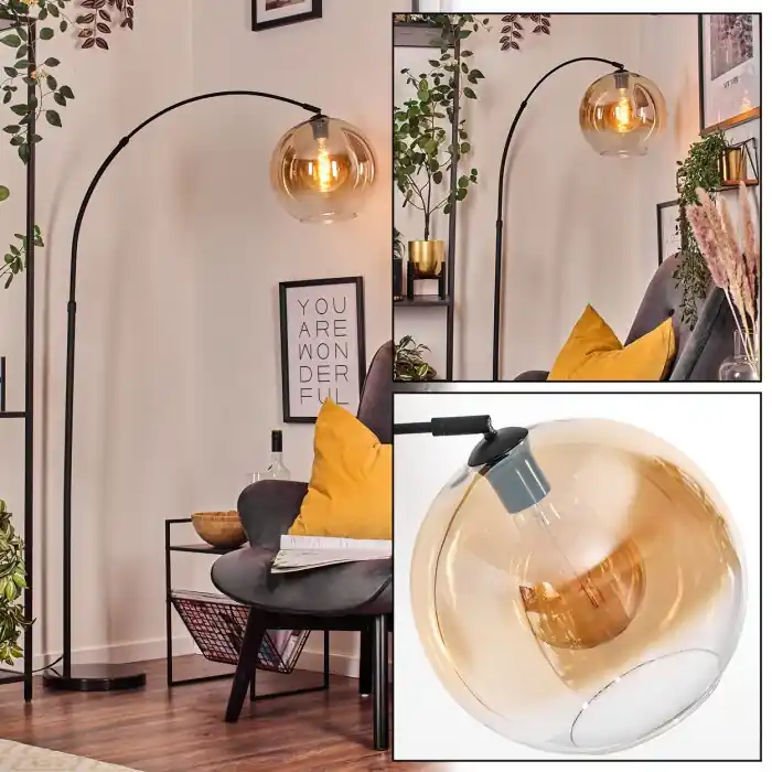 Koyoto Staande lamp, Booglampen Zwart, 1-licht Laatste Kans