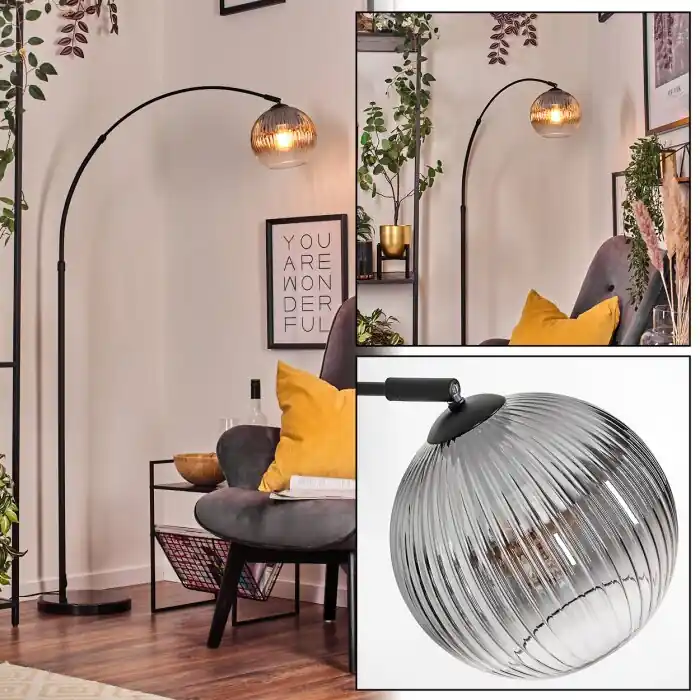 Bestel Nu Koyoto Staande lamp, Booglampen Zwart, 1-licht