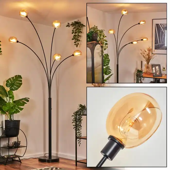 Express Levering Nikkala Staande lamp Zwart, 5-lichts
