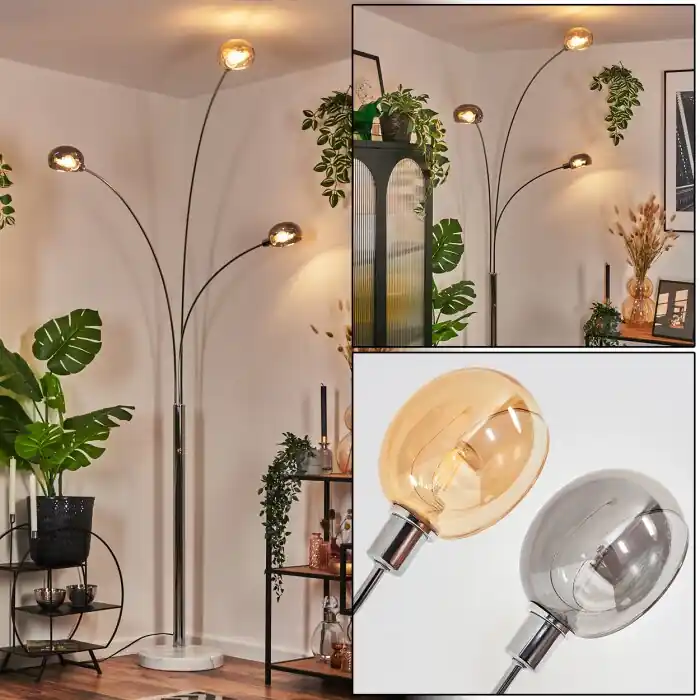 Lage Prijs Nikkala Staande lamp Chroom, Wit, 3-lichts