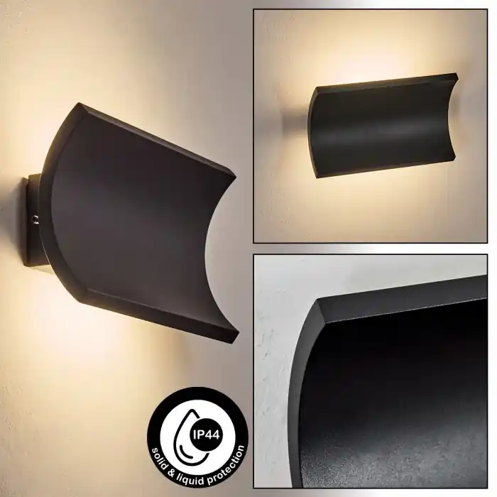 Grana Wandlamp voor buiten, Wandlamp LED Zwart, 2-lichts Merkproduct