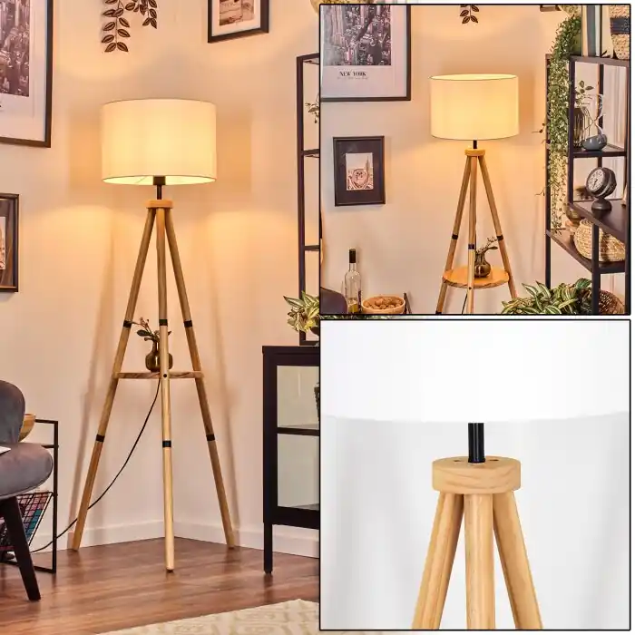 Koop Online Soungou Staande lamp Natuurlijke kleuren, Zwart, 1-licht