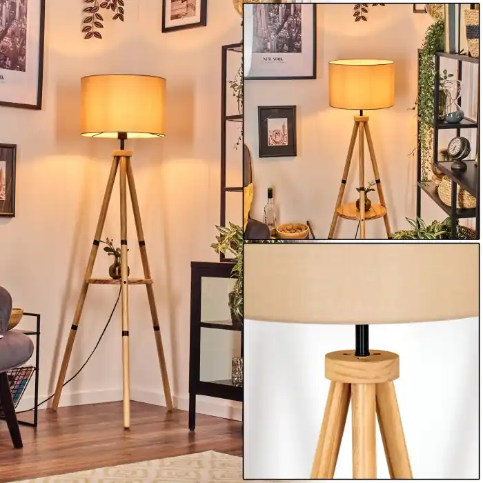 Soungou Staande lamp Natuurlijke kleuren, Zwart, 1-licht Nieuw