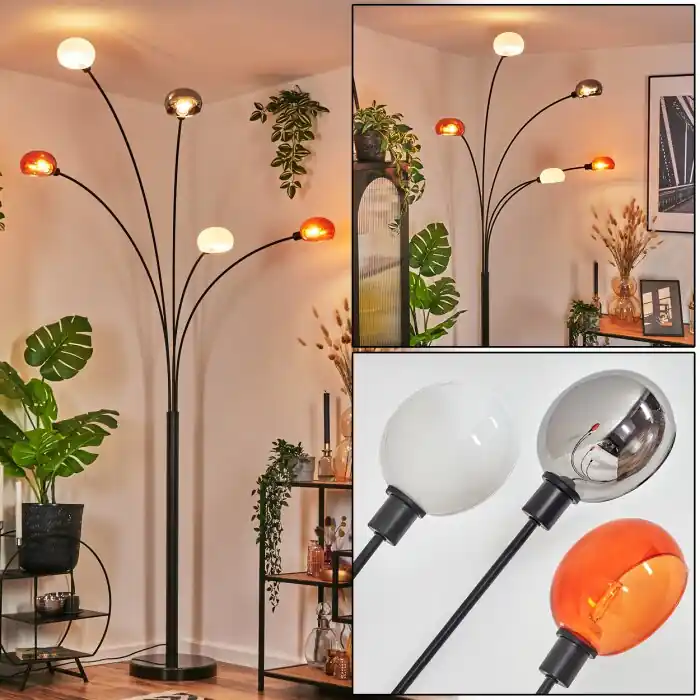 Nikkala Staande lamp Zwart, 5-lichts Hoge Kwaliteit