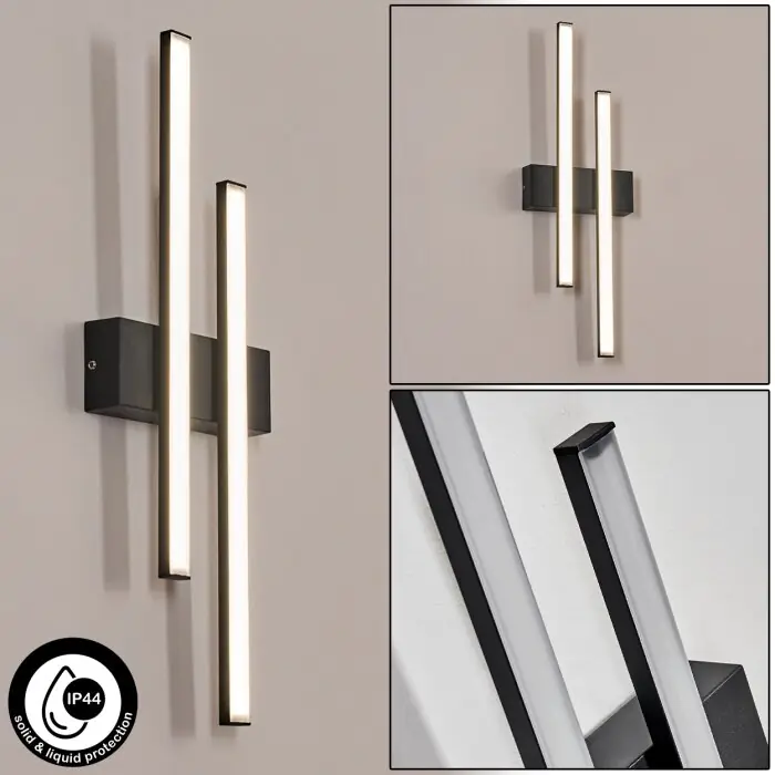 Glara Wandlamp voor buiten, Wandlamp LED Zwart, 2-lichts Korting