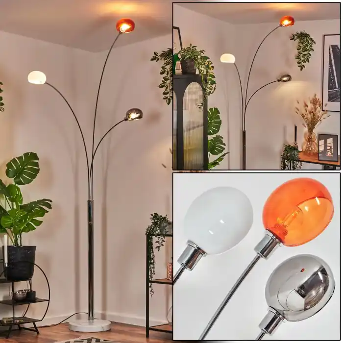 Nikkala Staande lamp Chroom, Wit, 3-lichts Lage Prijs