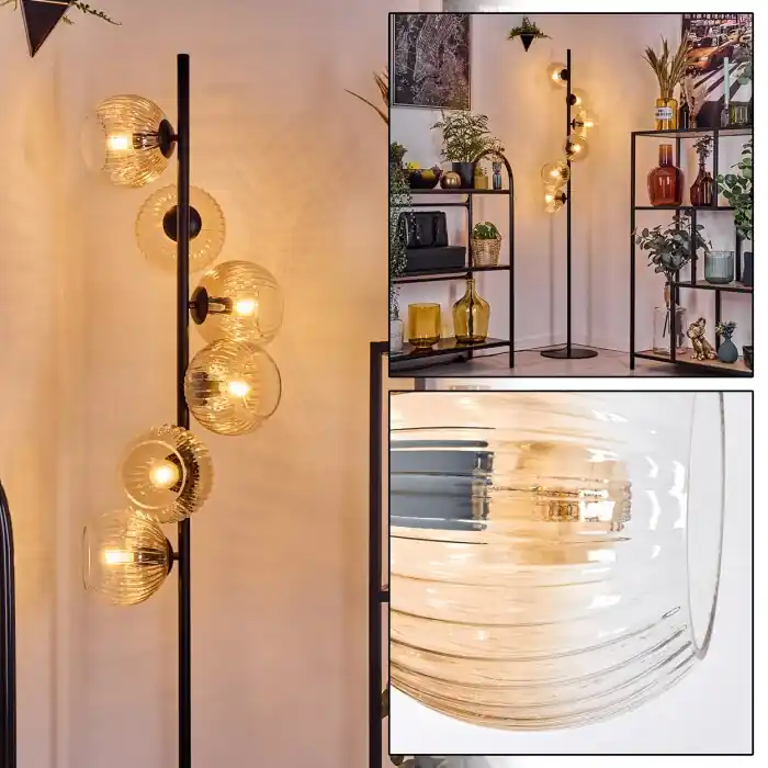 Koyoto Staande lamp 31 cm Amber, Duidelijk, 6-lichts Koop Vandaag