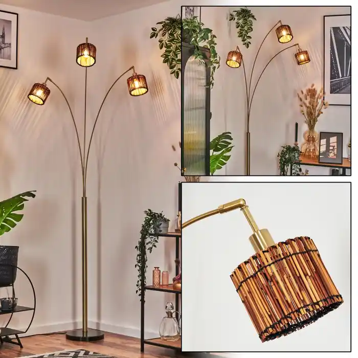 Merkproduct Cando Staande lamp Messing, Zwart, 3-lichts