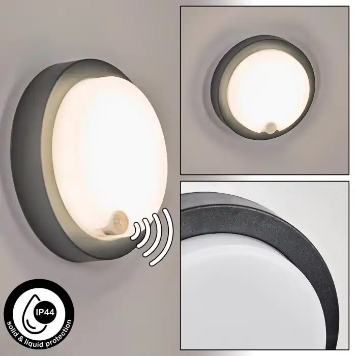 Jelad Wandlamp voor buiten, Wandlamp LED Zwart, 1-licht, Bewegingsmelder Seizoensaanbieding