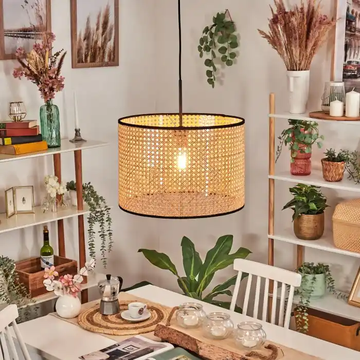Ramila Hanglamp, Hanglamp Natuurlijke kleuren, Zwart, 1-licht Gereduceerde Prijs