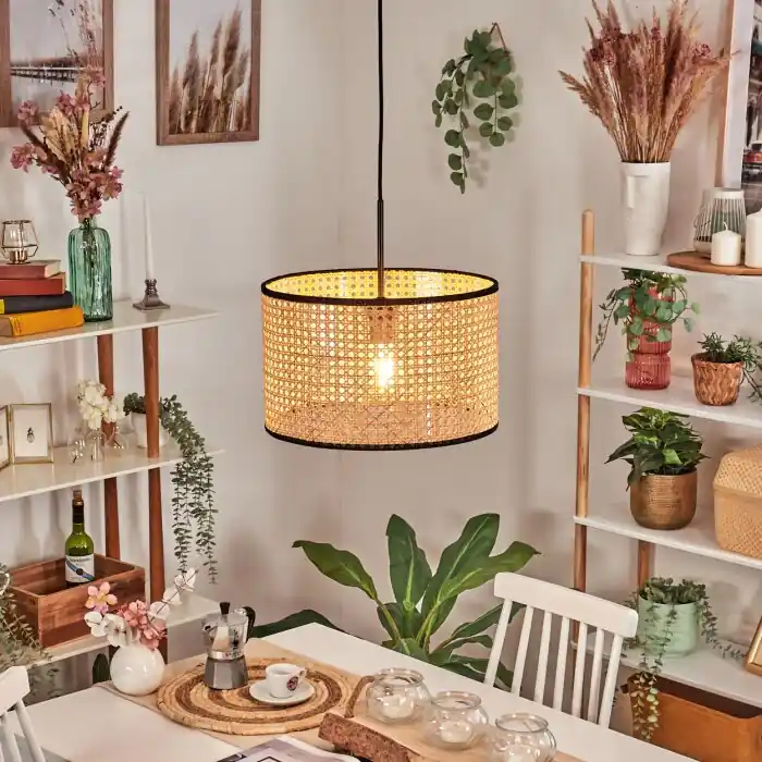 Beperkte Voorraad Ramila Hanglamp, Hanglamp Natuurlijke kleuren, Zwart, 1-licht