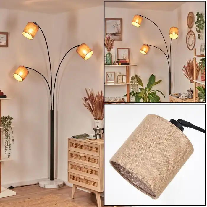 Soungou Staande lamp Zwart, Wit, 3-lichts Direct Beschikbaar