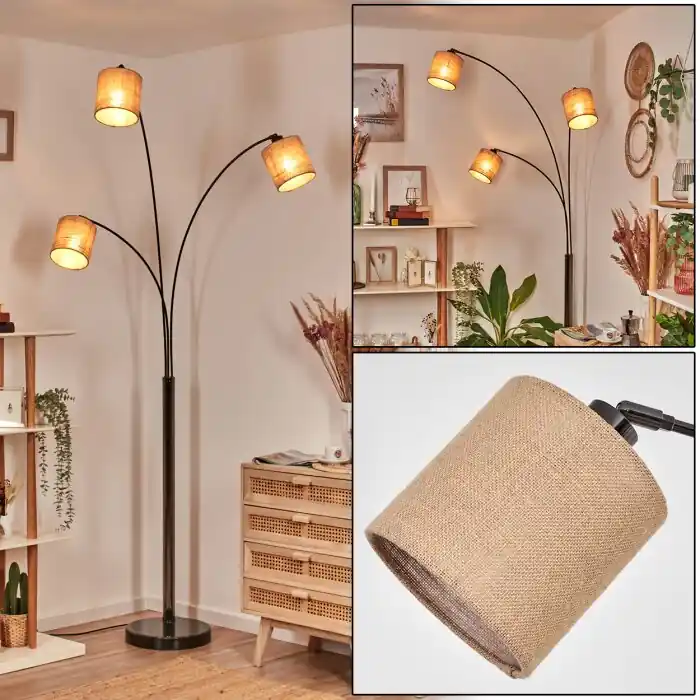 Merkproduct Soungou Staande lamp Chroom, Zwart, Wit, 3-lichts