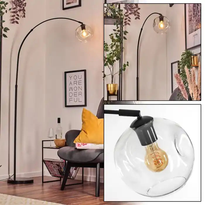 Ripoll Staande lamp, Booglampen Zwart, 1-licht Lage Prijs