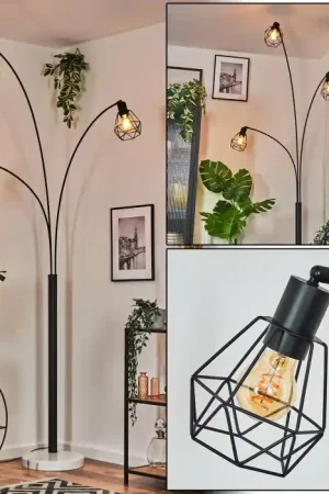 Yaak Staande lamp Zwart, Wit, 3-lichts Betaalbaar