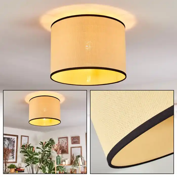 Chellas Plafondlamp Natuurlijke kleuren, Zwart, 1-licht Beste Prijs