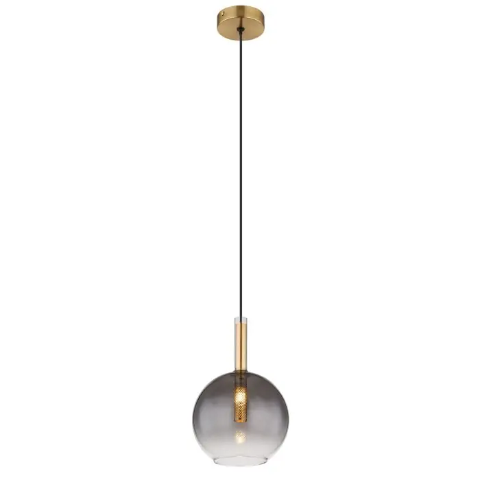 Op = Op Globo Elisabeth Hanglamp Messing, Zwart, 1-licht