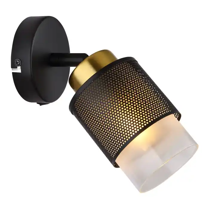 Betrouwbaar Globo Olga Wandlamp, Muurspot Goud, Zwart, 1-licht