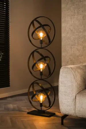 Galaxy Staande lamp Zwart, 3-lichts Koop Vandaag