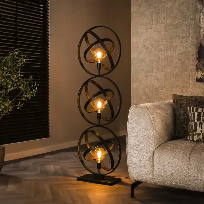 Galaxy Staande lamp Zwart, 3-lichts Koop Vandaag