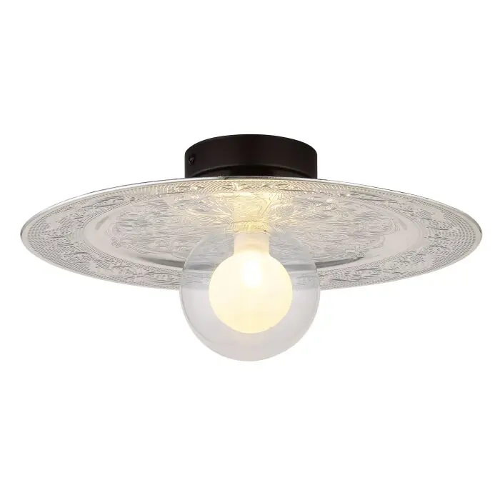 Globo Riga Plafondlamp Zwart, 1-licht Premium