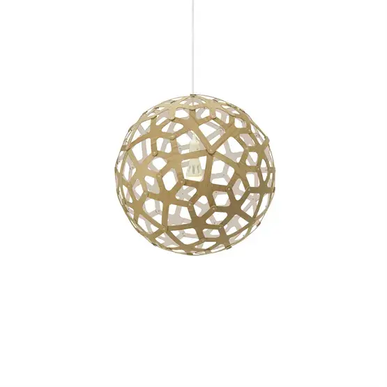 Coral 400 hanglamp, bamboe/wit Flitsaanbieding