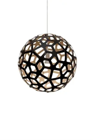 Coral 400 hanglamp, bamboe/zwart Dagaanbieding