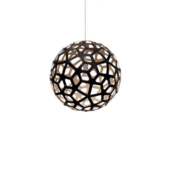 Coral 400 hanglamp, bamboe/zwart Dagaanbieding