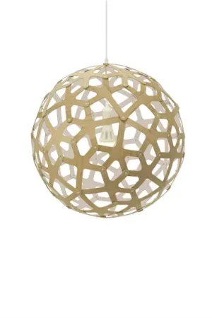 Coral 600 hanglamp, bamboe/wit Hoge Kwaliteit