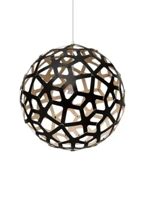 Direct Beschikbaar Coral 600 hanglamp, bamboe/zwart