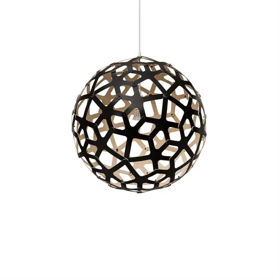 Direct Beschikbaar Coral 600 hanglamp, bamboe/zwart